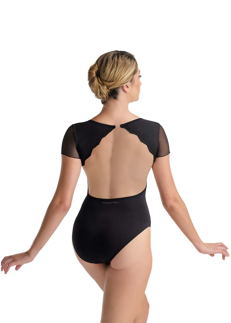 Ballet Rosa Monia Open Back V-Front Mesh Leotard