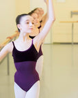 AinslieWear 103A Girls Spaghetti Strap Leotard with Velvet Bodice