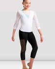 Bloch FT5072C Girls Jamei Mesh Panelled 3/4 Sleeve Top
