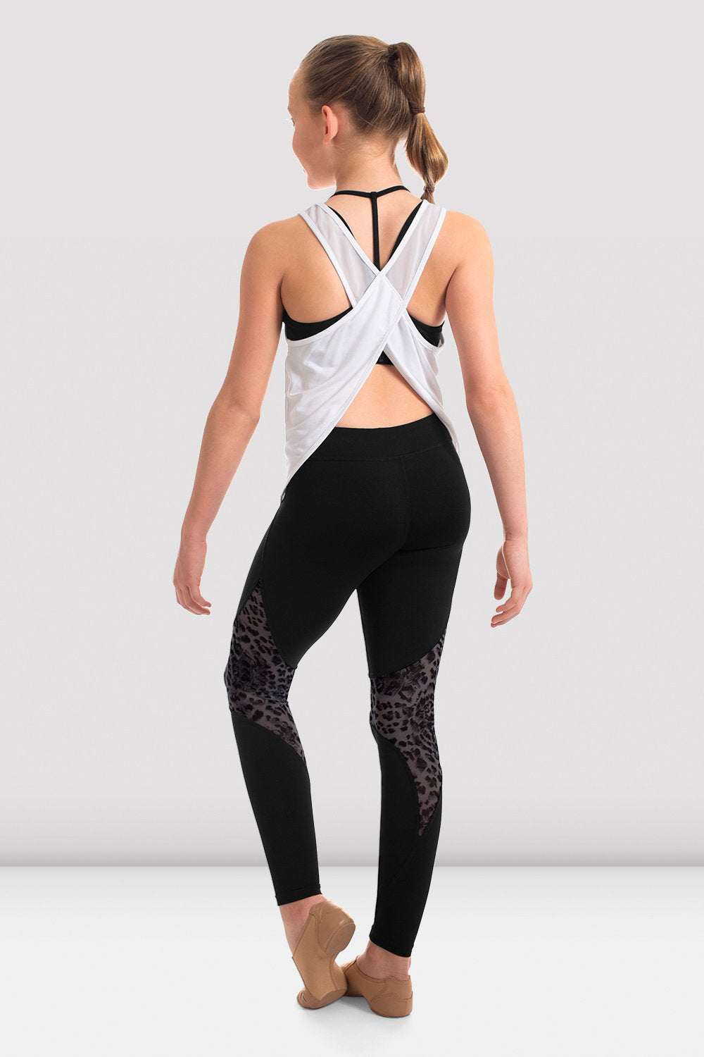 Girls leggings with outlet mesh