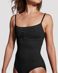 Mirella MB7225 Black Label Ruched Camisole Leotard