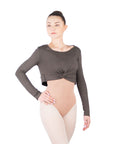 Ballet Rosa Megumi Long Sleeve Cropped Twist Top