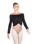 Ballet Rosa Megumi Long Sleeve Cropped Twist Top