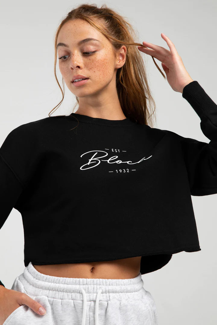 Cropped crew neck deals sweatshirt