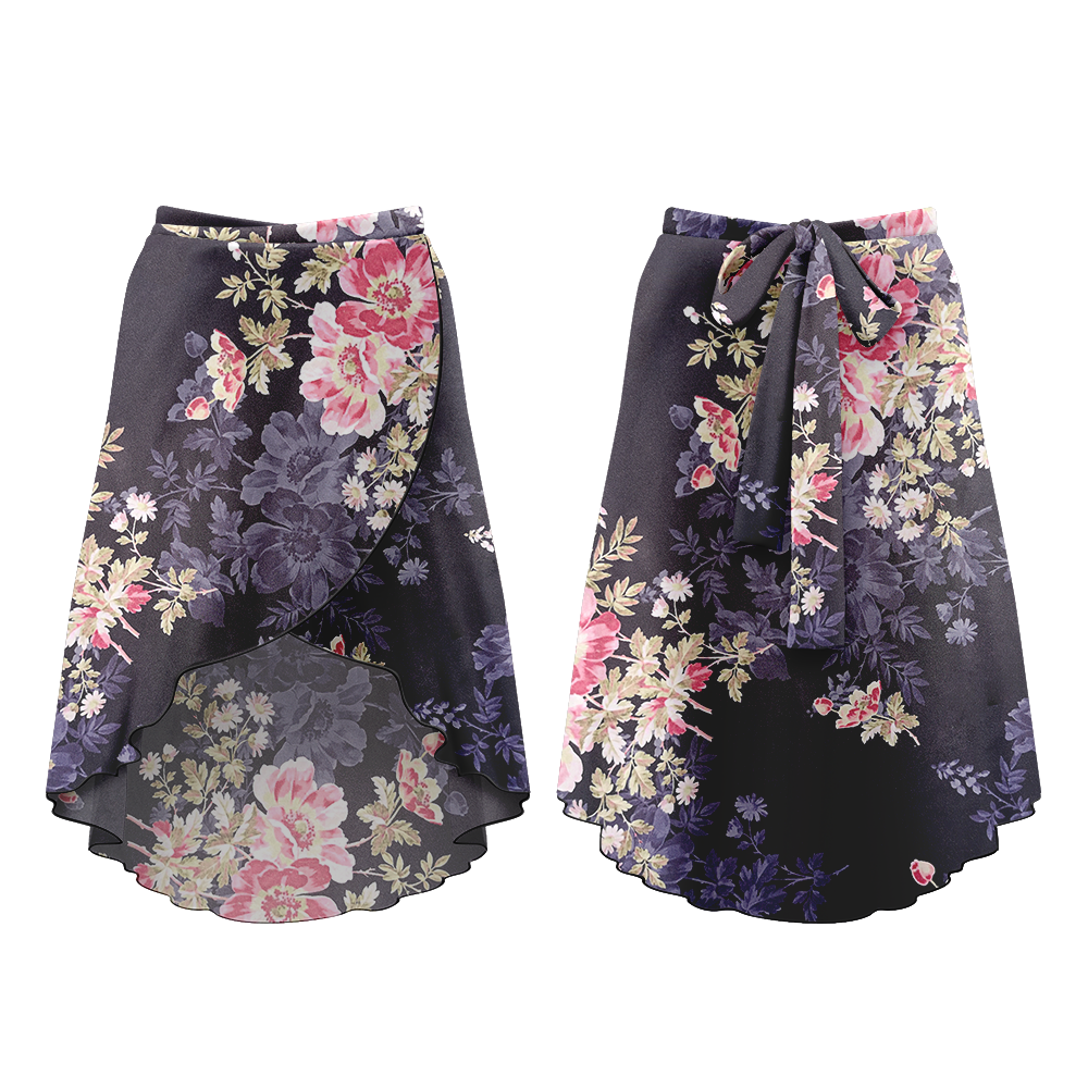 Danse De Paris Velvet Chiffon Wrap Skirt