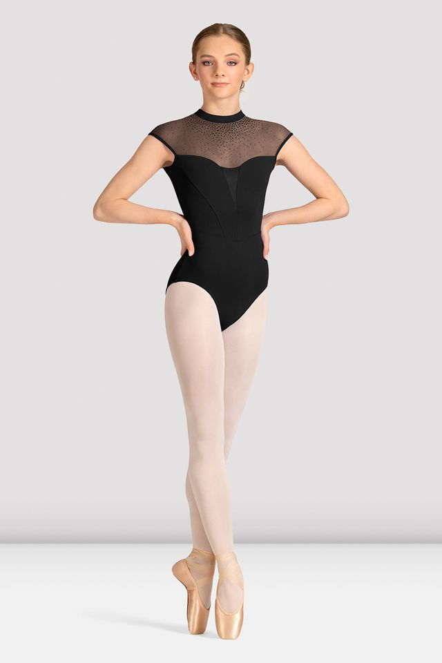 Mirella M40003LM Celeste Cap Sleeve Printed Leotard
