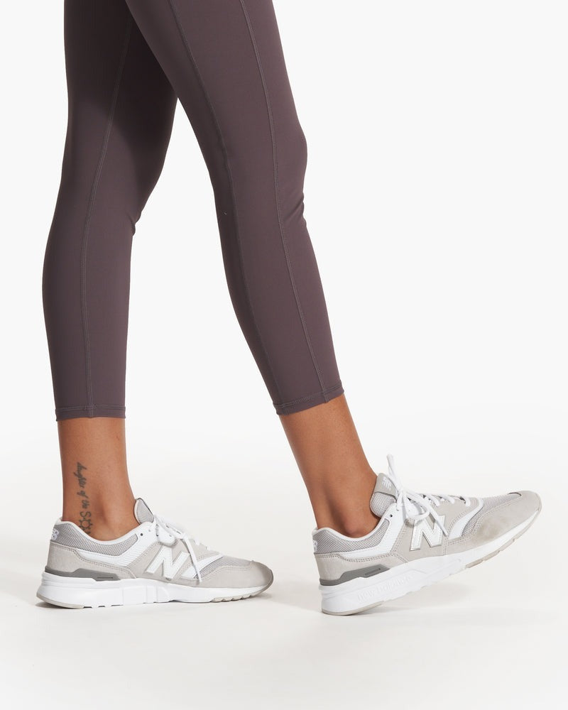 Plus Size Charcoal Grey Long Stride Cropped Legging