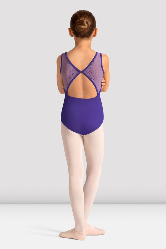 Mirella M50009C Celestia Boat Neck Printed Leotard