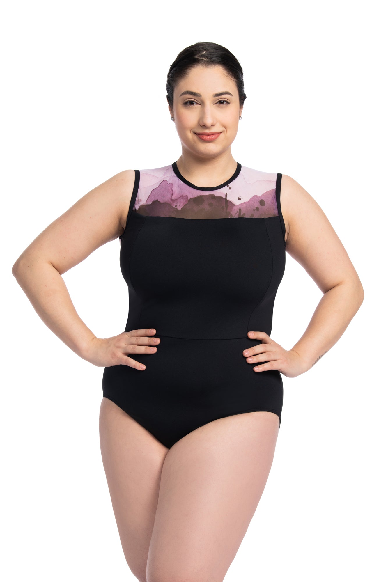  Alexandra Collection Sweetheart Mesh Panel Performance Dance  Leotard for Women Black : Clothing, Shoes & Jewelry