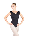 Ballet Rosa Gianna Pleated Shoulder V FR Low Pinch Back Leotard