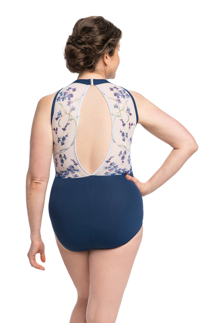 AinslieWear 1112FM Valerie with Forget Me Not Print Leotard